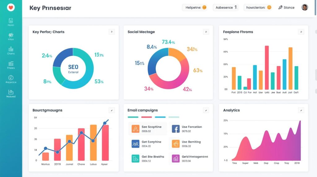 digital marketing dashboard, seo and social media icons (2)